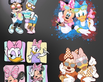 PNG-bundel Minnie en Daisy zomer (digitale download)