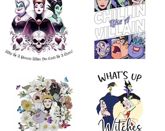 Halloween Villains PNG, Bad Witches Club, Retro Design (Digital Download)