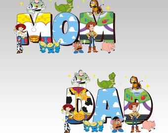 Toy Story Mom Dad PNG Bundle • Woody Buzz Jessie Clipart (Digital Download)