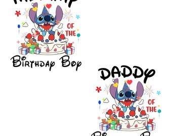 Retro Blue Alien Birthday PNG, Mommy Daddy Shirt Design (Digital Download)