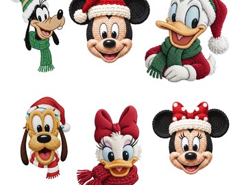 Faux Applique Mickey  And Friends Christmas Bundle, Christmas Png
