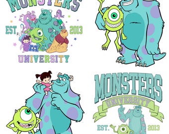 PNG retro de Monsters University, diseño de sublimación (archivo digital)