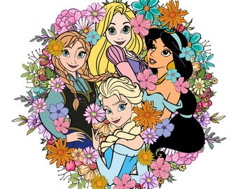 Aquarel prinsessen kasteel png, retro bloemen familievakantie sublimatie (digitale download)