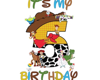 Toy Story 5th Birthday PNG, Matching Family Design (Digital Download)