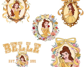 Belle Princess Clipart Bundle, Beauty and the Beast PNG (Digital Download)