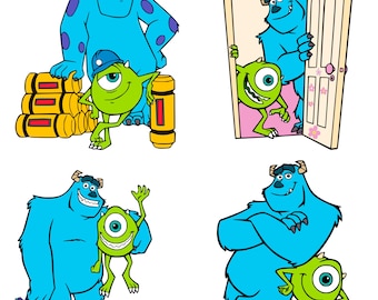 Paquete de Monstruos PNG, Monstruos Sulley Mike PNG, Monstruos Mike. Archivo digital, Diseño de sublimación, Monstruos University PNG