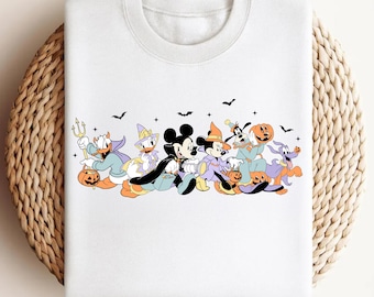 Retro Halloween Mickey Mouse Png, Spooky Vibes Ghost Design (Digital Download)