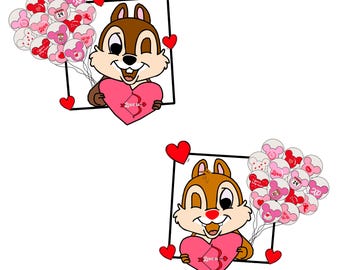 Chip and Dale Valentine Bundle Png, Double Trouble png, Disney Couple png, Disney Family png, Disney Vacation png, Sibling png, Brother png