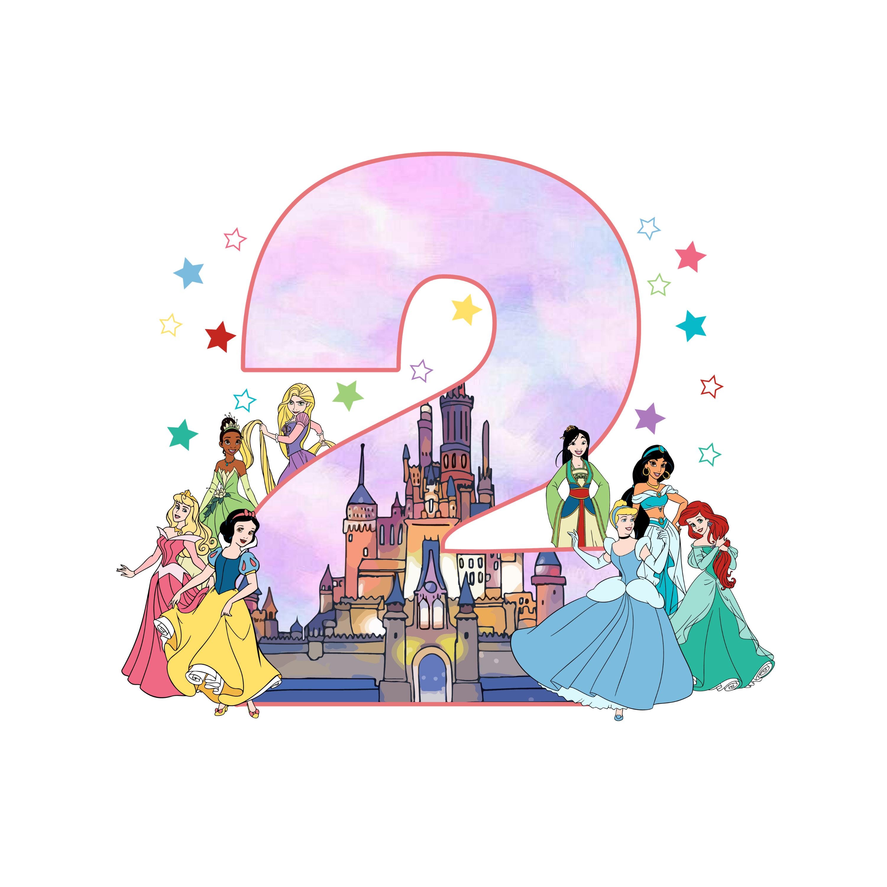 Disney Princess Birthday Numbers PNG Bundle • 1st 2nd 3rd 4th 5th ...