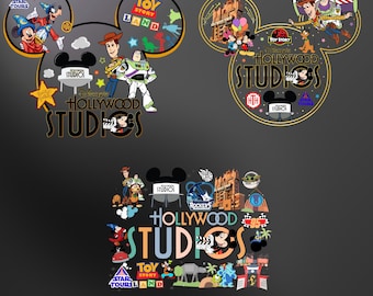 Hollywood Studios Png Bundle, Family Vacation Png, Vacay Mode Png, Mouse And Friend Png, Hollywood Tower, Cartoon Character, Mouse Ear Png
