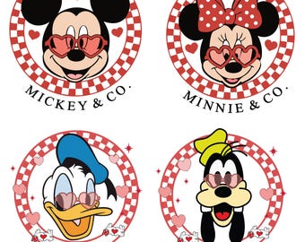 Retro Mickey and Friends Checkered PNG (Digital Download)