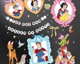 Snow White and the Seven Dwarfs PNG, Princess Clipart (Digital File)