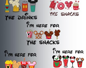 Drinks and Snacks Bundle PNG, Vacation Mode (Digital Download)