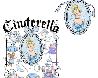 Retro Cinderella PNG, Disney Princess Clipart (Digital Download)