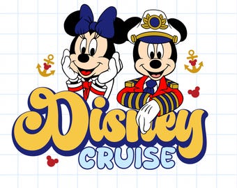 Disney Cruise Mickey & Minnie PNG, Cruise Vacation Shirt Design, Nautical Mickey Minnie Clipart, Cruise Family Trip Digital Download