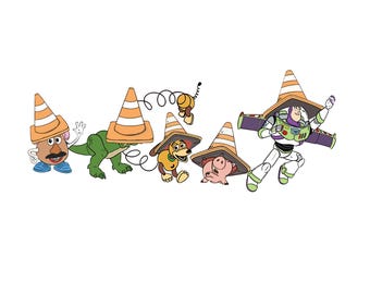 Cartoon Toy Characters Traffic Cone Shirt PNG, Toddler Vacation Trip (Digital Download)