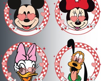 Retro Mickey and Friends Checkered PNG (Digital File)
