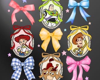 Coquette Bows Toy Story PNG, grafica per viaggi in famiglia (download digitale)