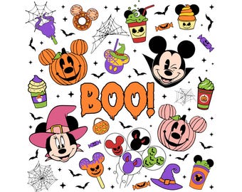 Mickey Boo Halloween PNG, Spooky Fall Design (Digital Download)