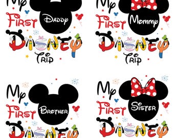 My First Disney Trip PNG Bundle, Family Vacation (Digital Download)