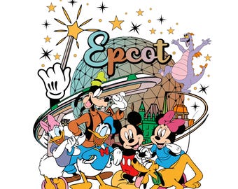 Micky und Freunde Epcot PNG, Familienurlaub Design (Digitaler Download)