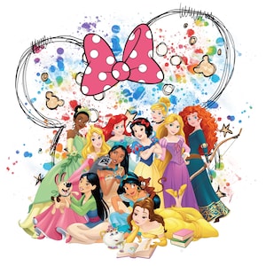 Watercolor Princesses PNG, Castle Family Vacation Design (Digital Download)