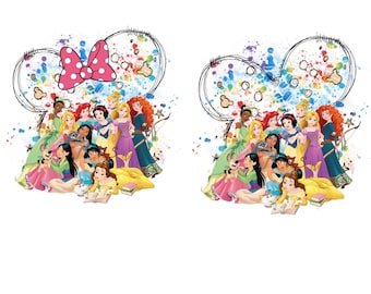 Retro Princess Castle PNG, Watercolor Mouse Ears (Digital Download)