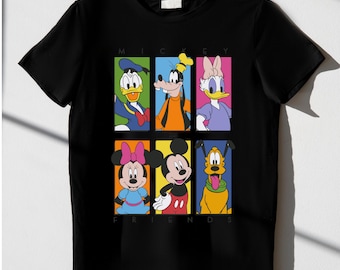 Retro Mickey and Friends Checkered PNG (Digital Download)