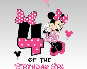 Minnie Mouse 4th Birthday Girl PNG (Digital Download)