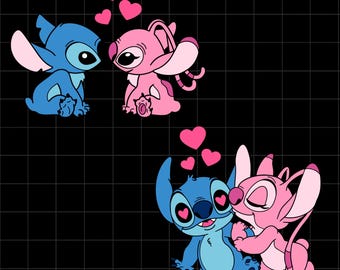 Stitch and Angel Love png-bundel (digitale download)