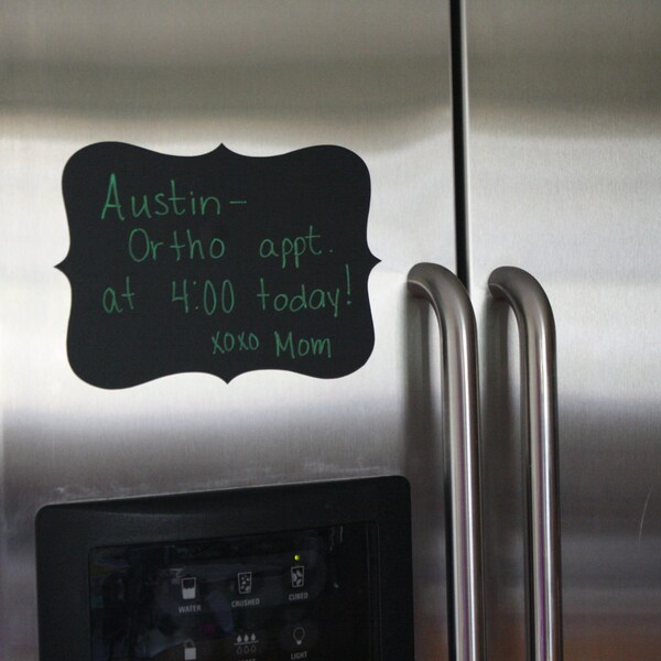 Classic 4 Point Style Chalkboard Message Board for Refrigerator 6" x 9" Decal Label