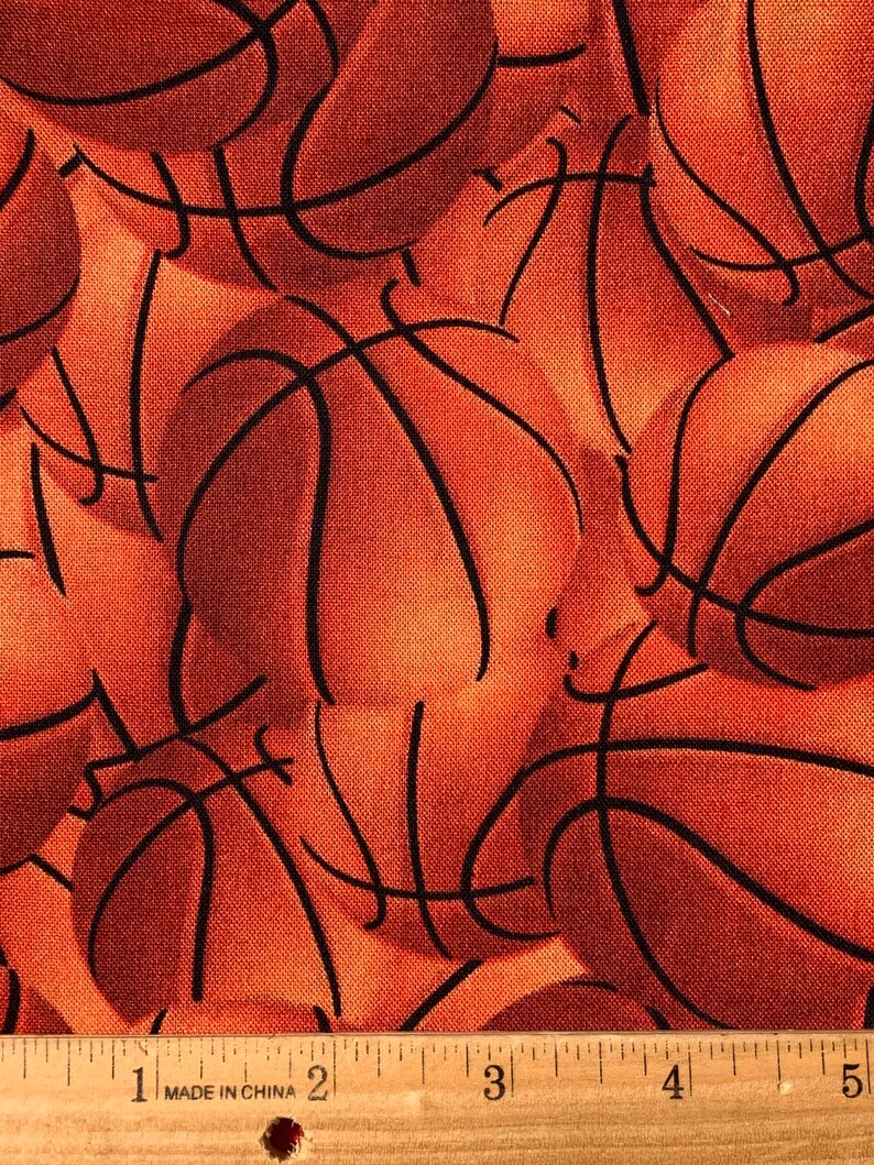 Basketball Print 100 Cotton Fabric Etsy