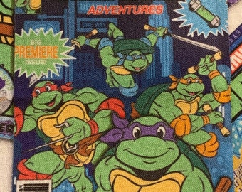 Superhero Super Hero Green Octagons 100% Cotton Teenage Mutant NINJA TURTLES FABRIC Sold By The Half Yard! For Sewing Quilting