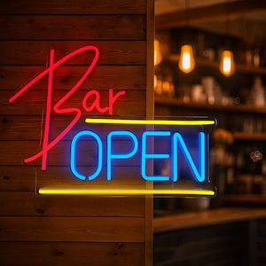 Enseigne néon ouverte LED esthétique - Applique murale décorative pour pubs, restaurants, bars, salles de jeux et fêtes - Décoration murale vibrante