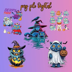 Halloween Hunter Tiger Digital PNG File, Derpy the Tiger And Bird Demon Hunter Tiger Png, Kpop Demon Hunters Png