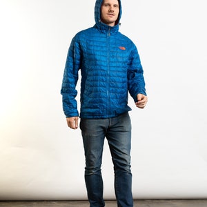 Retro 90s Blue The North Face Quilted Puffer Coat