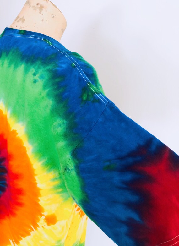 Guitar print rainbow tie-dye T-shirt - image 5