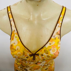 1930s Vintage Slip Autumn Floral Printed Chemise image 10