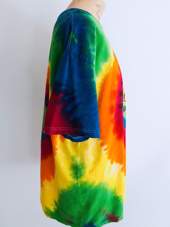 Guitar print rainbow tie-dye T-shirt - image 3