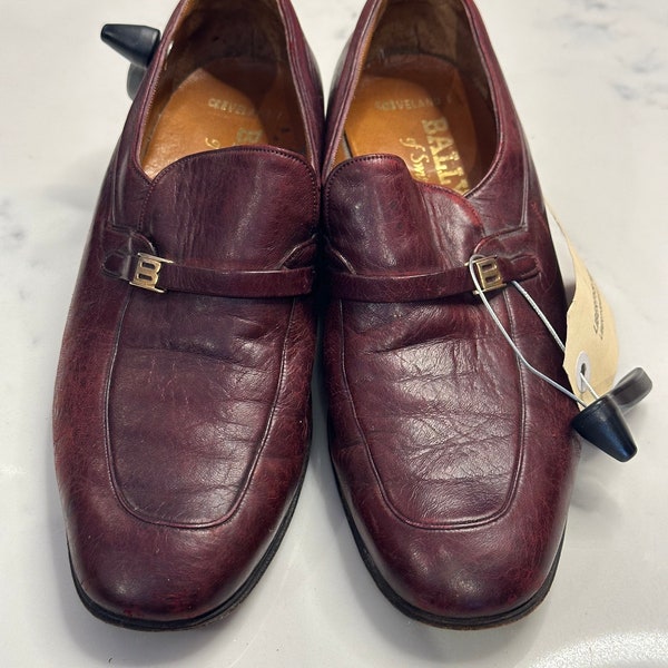 Vintage Mahogany Leather Bally Loafers