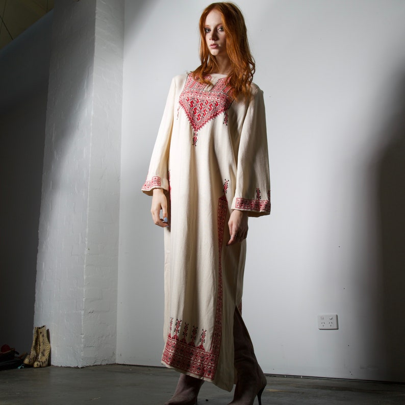 Rare 70s Moroccan Embroidered Dress image 2