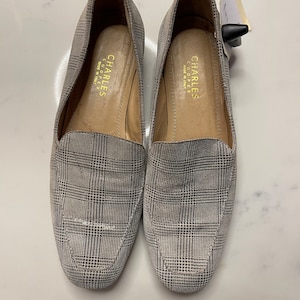 Vintage Houndstooth Leather Loafers