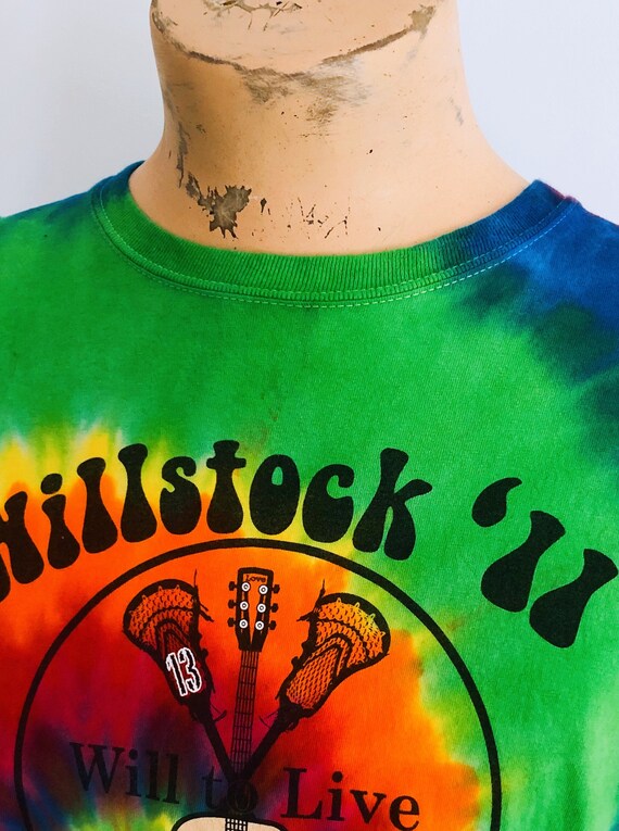 Guitar print rainbow tie-dye T-shirt - image 6