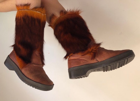 Vintage St Mortiz Fur Leather Boots