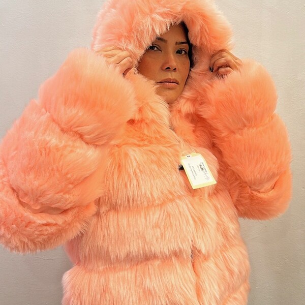Pink Fur Coat Etsy
