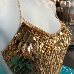 Scale Sequin Chain Bralette