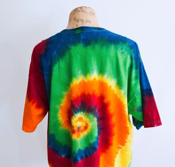 Guitar print rainbow tie-dye T-shirt - image 4
