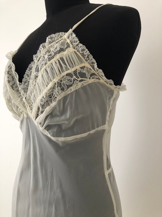 Eggshell white lace negligee