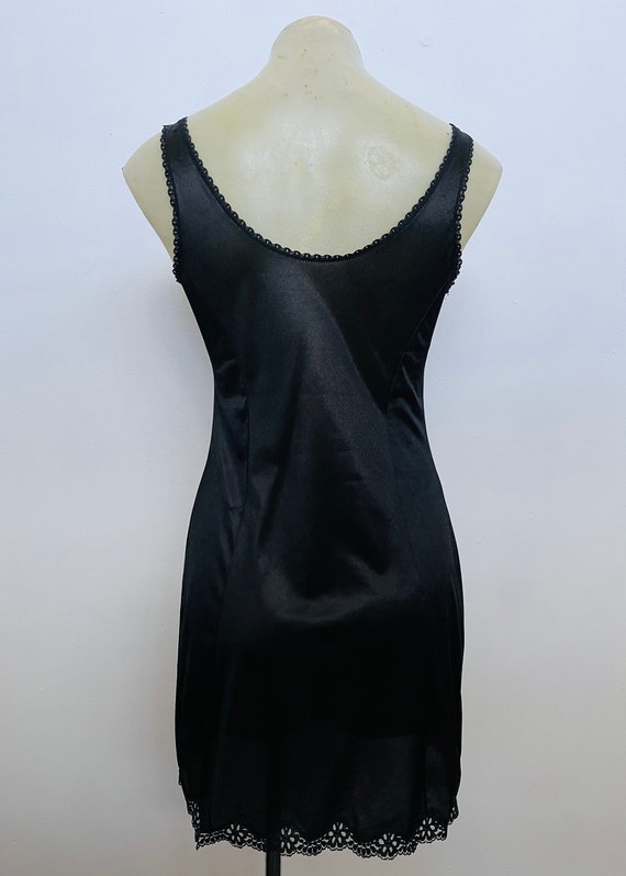 1930s Short Slip Lace-Trimmed Black Chemise - image 7