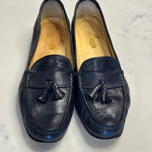 Navy Leather Loafers